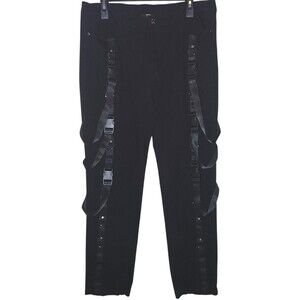 Banned Y2K Avant Garde GOTH Grunge Streetwear Buckles And Loops Pants womens M